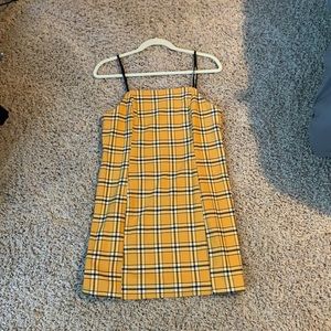 yellow plaid urban outfitters dress
